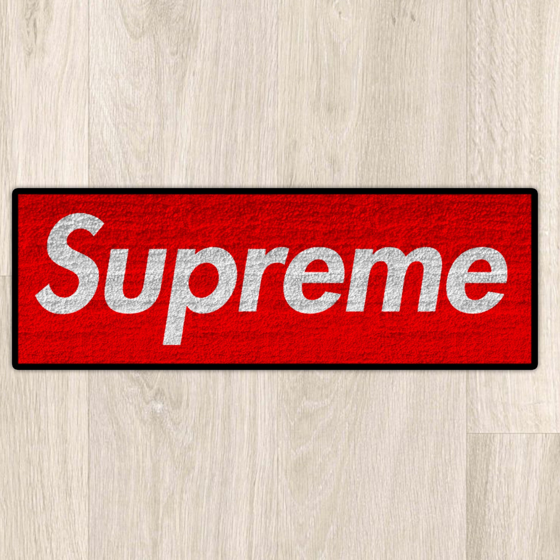 Supreme custom logo tufted rug – rug4nerd